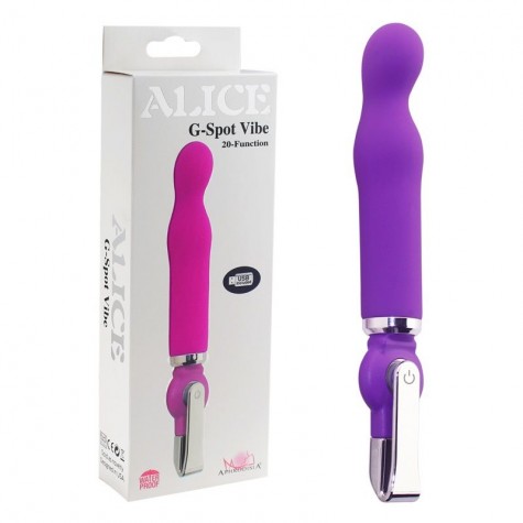 Фиолетовый вибратор ALICE 20-Function G-Spot Vibe - 18 см.